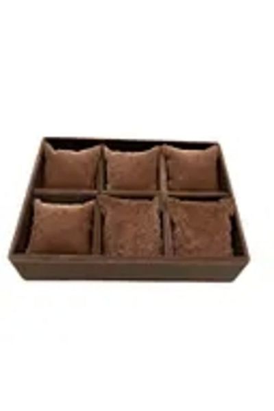 MeGass Dekor Domestic Production Dobric Model Suede Coating Brown Color 24/18 cm Padded Drawer Jewelry Organizer