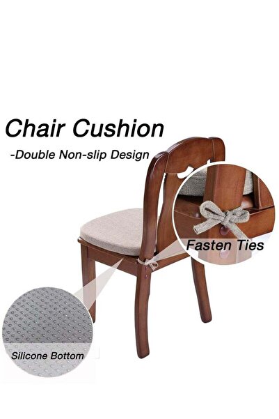 Yelajoy Chair Cushion, With Ties For Non-slip, Machine Washable, 16.5 X 16.2 Inches, For Kitchen And Dining