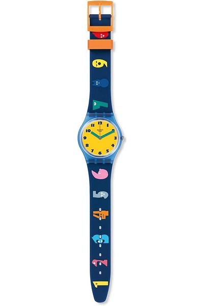 Generic Swatch Soleil Yellow Dial Blue Silicone Unisex Watch Gn242