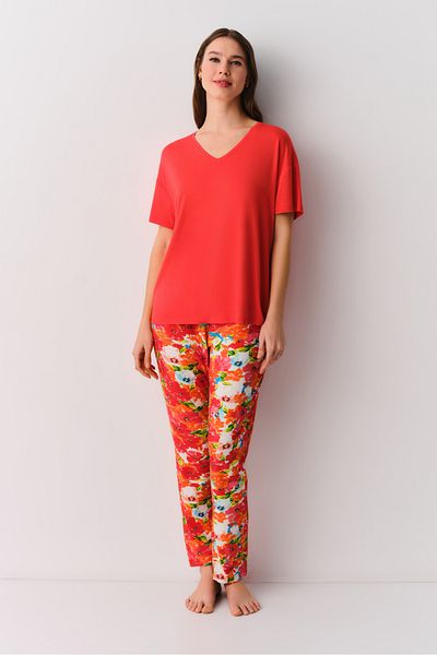 SUWEN Reddish Pajama Set