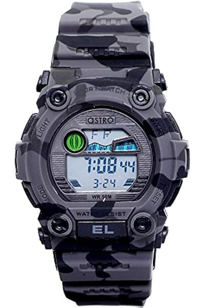 Generic Astro Men Watch Digital Display And Plastic Strap A21901 Ppxb Gray Camouflage