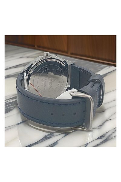 erorex Waterproof Fashionable Mens Watch Unisex Watch Blue Leather With Blue Dial And Date Function