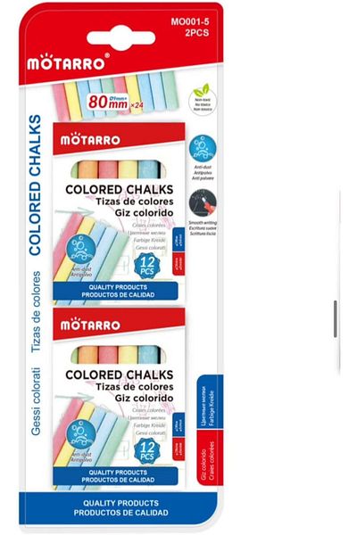 MOTARRO Colored Chalks 80mm 24pcs