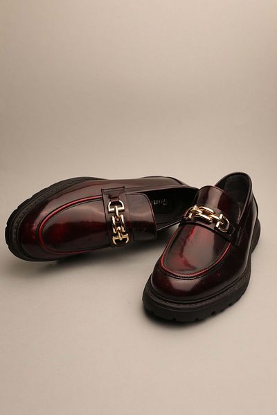 Gondol Loafer clasic pentru bărbați din piele naturală Roșu Claret 42 ttx.690