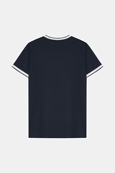 W Collection Lacivert Bisiklet Yaka T-shırt