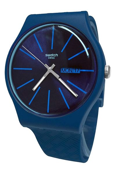 Generic Swatch Mens Analogue Swiss Quartz Watch With Silicone Strap Suon713