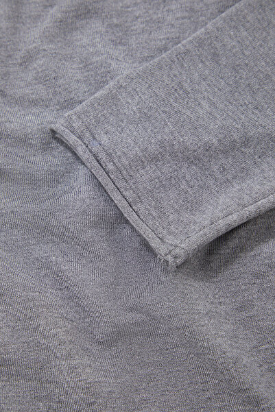 W Collection Gray Crew Neck Long Sleeve Sweater