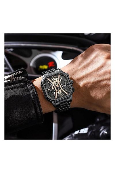 Generic Men Waterproof Ultra Thin Digital Sports Watch With Stainless Steel Case And Silicone Band Stylish