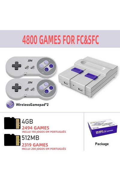 VILCORN 2P Wireless BR 4800 VILCORN 16-Bit Wireless/Wired Retro Video Game Console Built-in 4800+ Games for