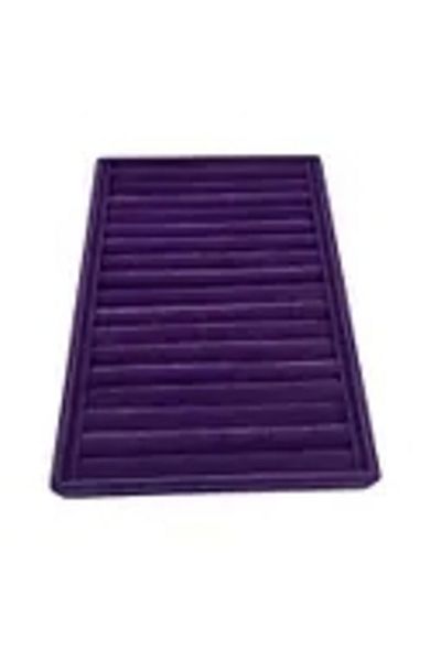 MeGass Dekor Domestic Production Large Size Suede Fabric Purple Color 34 cm / 24 cm Vertical Hot Dog Ring Display Stand