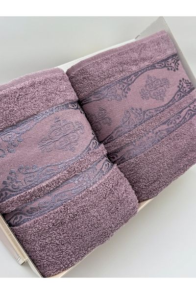 AYHANHOME Σετ πετσετών μπάνιου 2 τεμαχίων Jacquard Box 90x150 και 50x90