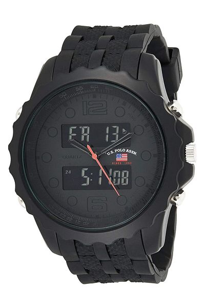 Generic U.S. Polo Assn. Sport Men Us9269 Black Watch With Black Rubber Band