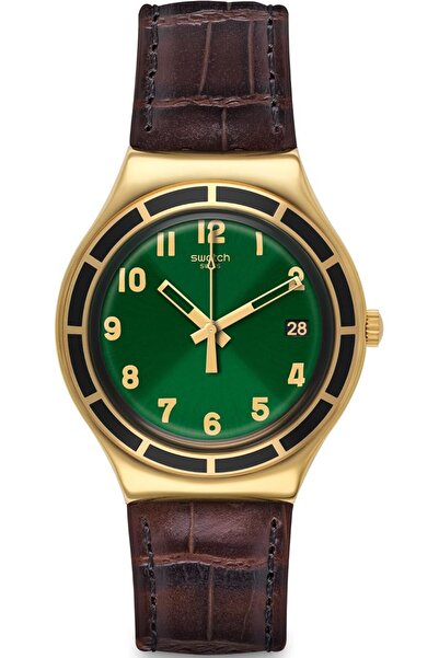 Generic Swatch Unisex Ygg406 Dollarone Analog Display Quartz Brown Watch