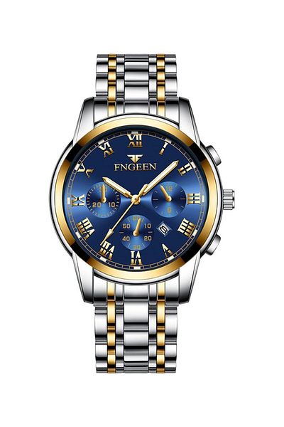 Generic Nibosi Men Watch Analog Military Blue Dial Watches For Men Business Quartz Chronograph Stainless