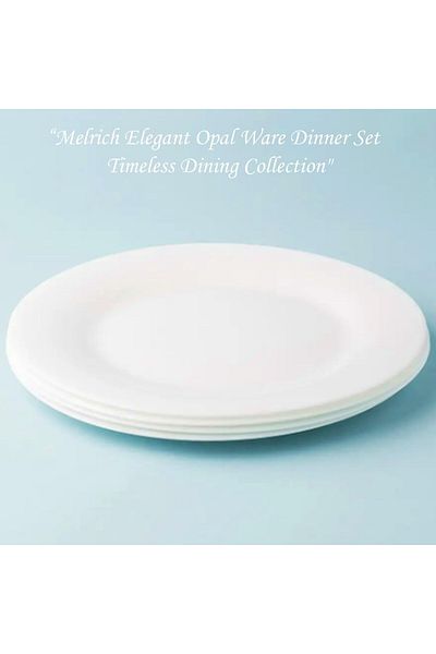 Melrich 38 Pcs Opal ware Dinner Set Dishwasher safe Microwave safe Freezer safe