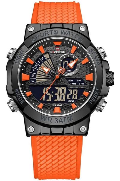 Generic Naviforce Men Analog Digital Dual Display Sports Silicon Strap Quartz Watch Nf9219