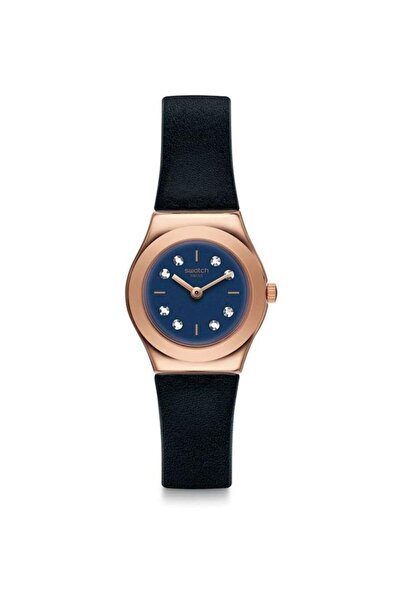 Generic Swatch Irony Oro Loggia Blue Dial Leather Strap Ladies Watch Ysg152