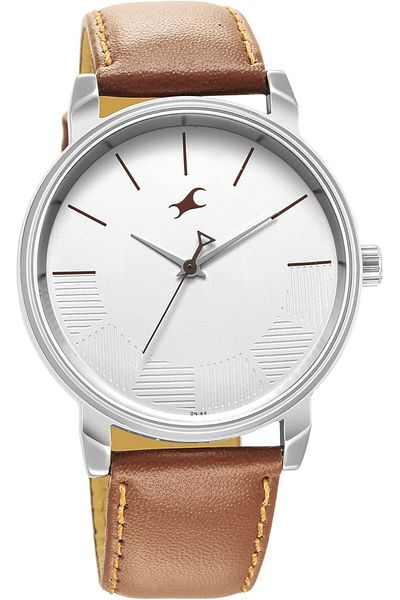 Generic Fastrack Men Leather Silver Dial Analog Watch Nr3291Sl02 Band Color Brown