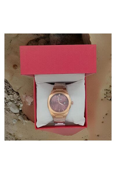 erorex Men Fashion Watch Rose Gold Strap With Brown Dial With Date Function