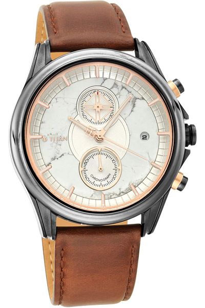 Generic Titan Grandmaster Ii Analog White Dial Men Watch 1847Kl01