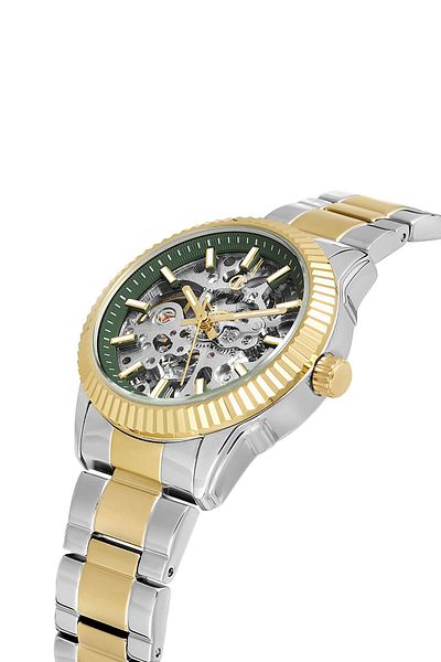 DAVID GUNER Yellow Silver Cord Special Production Automatic Women Wrist Watch