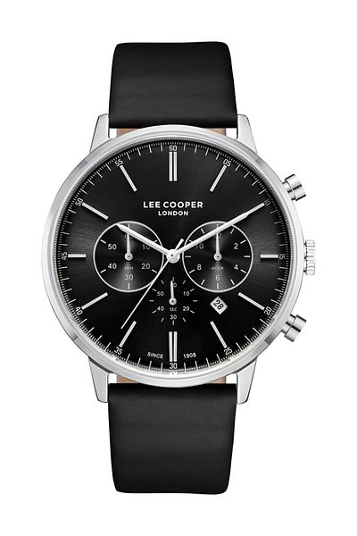 Generic Lee Cooper Men Pe932 Movement Watch Multi Function Display And Leather Strap Lc08043 351 Black