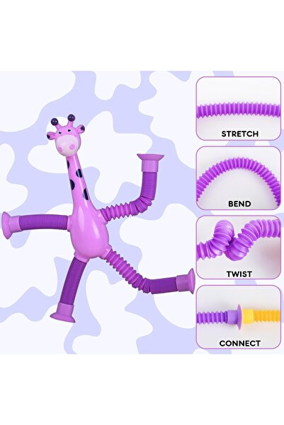 Gusengo Zürafa Oyuncak - Teleskopik Vantuzlu Duyusal Eğitim Oyuncak