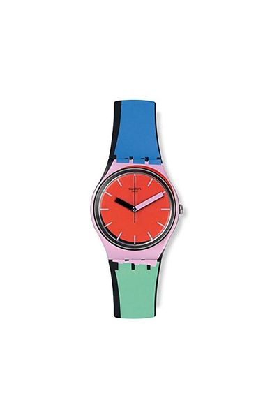 Generic Swatch Originals A Cote Red Dial Silicone Strap Unisex Watch Gb286