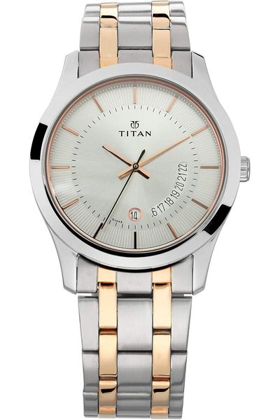 Generic Titan Gents Karishma Analog Silver Dial Men Watch Nn1823Km01 Np1823Km01