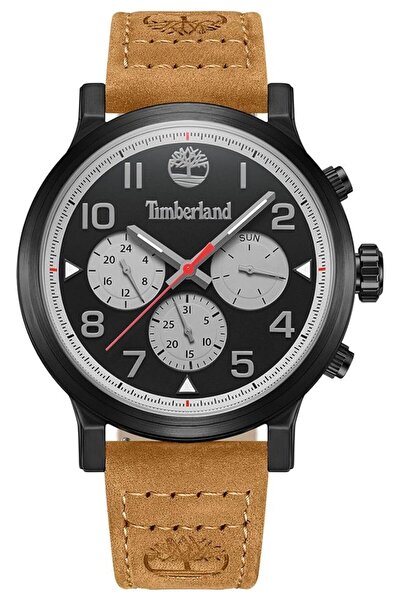 Generic Timberland Pancher Watch For Men With Brown Leather Strap 46Mm 5 Atm Tdwgf0028902