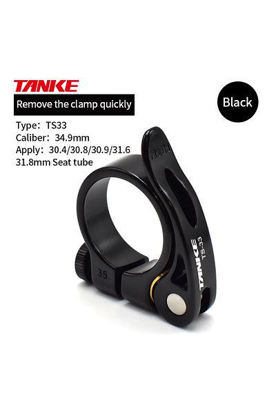 TANKE Ts33-34.9mm Black -mtb Road Bike Seat Post Clamp,fast Releasultralight Aluminum Alloymountain B