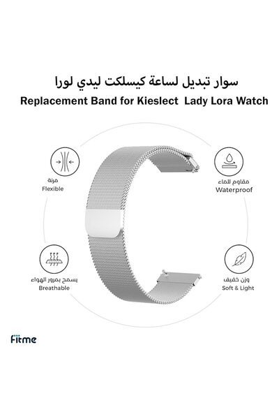 erorex Stainless Steel Replacement Band For Kieslect Lady Lora Watch