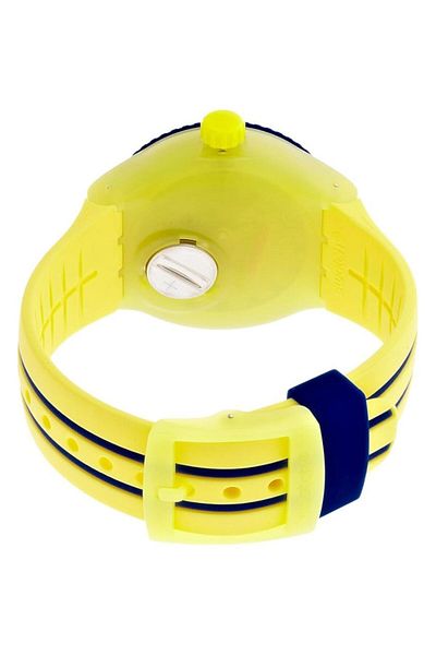 Generic Swatch Suuj400 Men Quartz Analogue Watch With Silicone Strap Yellow Lemon Tree Strip