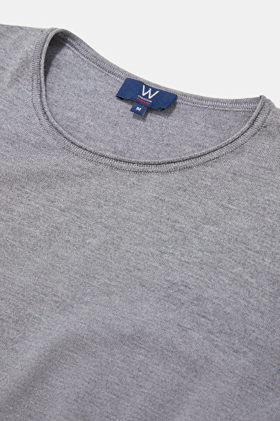 W Collection Gray Crew Neck Long Sleeve Sweater