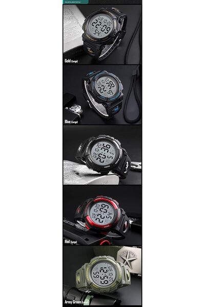 Generic Men Large Dial Waterproof Watch Multifutional Electronic Watch Outdoor Sports Watch 8 Styles 1266