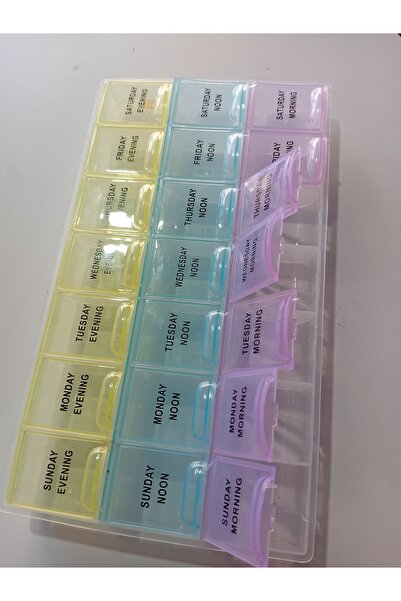 StadyumStore ilaç kutusu Haftalık Günlük Ilaç Saklama Kutusu 21 Günlük Ilaç S...