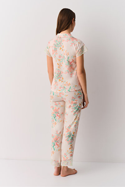 SUWEN Set de pijamale cu guler cămașă Laila