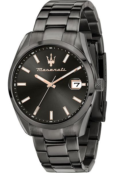 Generic Maserati Attrazione Men Watch Time Date Quartz Watch R8853151015 Grey Standard Contemporary