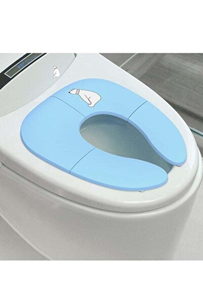 Yelajoy Children's Toilet Seat, Foldable, With 4 Non-slip Silicone Pads, For Round And Oval Toilets, Blue