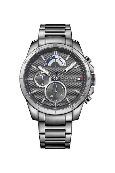 Generic Tommy Hilfiger Multi Dial Quartz Watch For Men With Stainless Steel Strap In Silver Or Gray Gold
