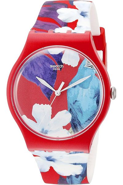 Generic Swatch Unisex Suor105 Look Through Analog Display Quartz Red Watch