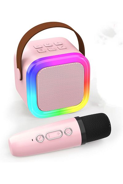 AWH Mini Karaoke Machine for Kids, Bluetooth Speaker w/ Mic – Fun Gift for Girls, Assorted Colors