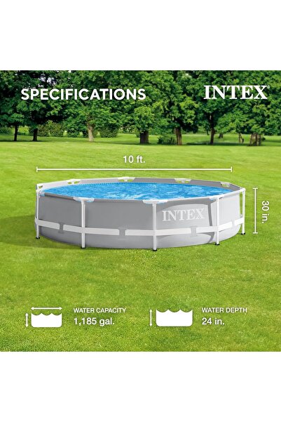 Intex Intex Pool, Above Ground Outdoor Pool with Steel Prism Frame