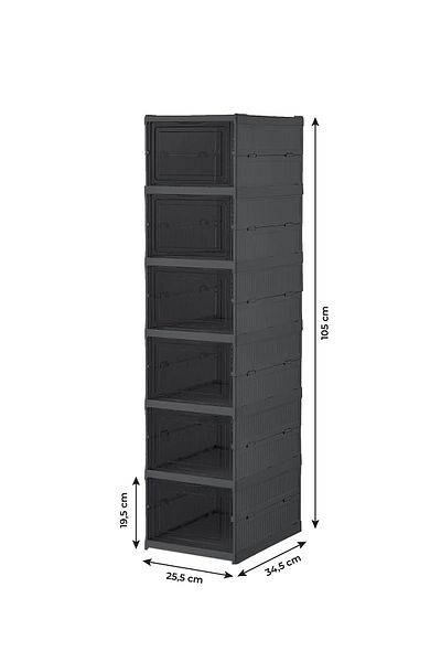 Dükkanönü Suport pentru pantofi modular cu 6 niveluri Dulap cutie de pantofi de lux pliabil Culoare la cerere Antracit