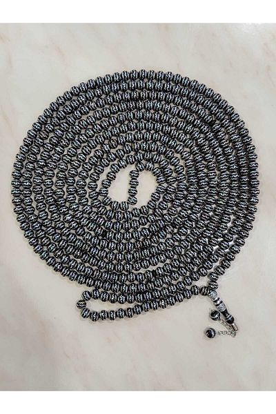 Bayraktar 500 Luxury Rosary Gilded Embroidered Black Color