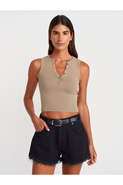 Dilvin 21005 Κροπ Τοπ με Εφέ Πλύσης-Τσάγλα