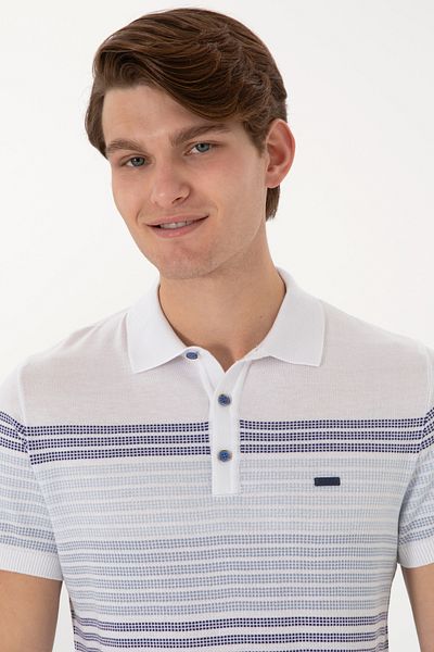 U.S. Polo Assn. Мъжка тениска с поло яка Slim Fit в индиго цвят 50299410-vr028