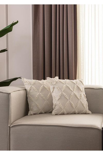 Markaev Cozy Cross Tassel Λεπτομερή Κάλυμμα Μαξιλαριού Ριχτάρι 2 Συσκευασία