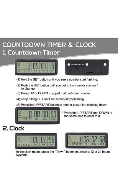 COOYA Countdown Timer, Up to 999 Days, Suitable for Holiday Retirement Weddings, Black