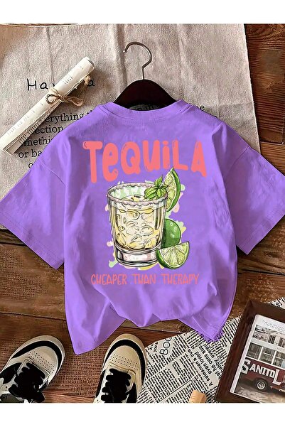 PENTHİLUS Άνετο μπλουζάκι διακοπών με στρογγυλή λαιμόκοψη και κοντό μανίκι και στάμπα ποτών